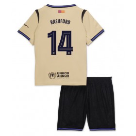 Barcelona Marcus Rashford #14 Borta Kläder Barn 2025-26 Kortärmad (+ Korta byxor)